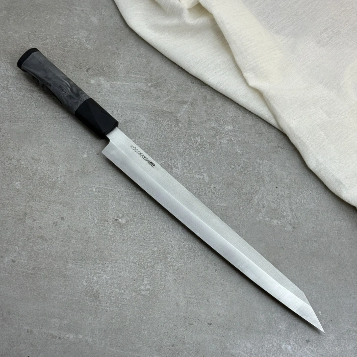Neo Serisi Oval Siyah China Yanagiba Fileto Bıçağı 285mm Namlu - Kocakaya El Yapımı Şef Bıçakları