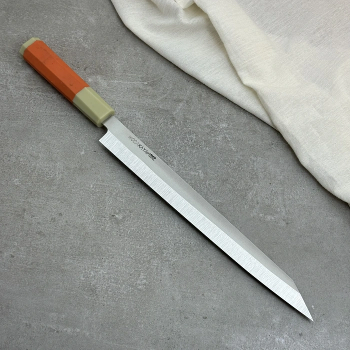 Neo Serisi Sekizgen Turuncu China Yanagiba Şef Bıçağı 285mm Namlu - Kocakaya El Yapımı Şef Bıçakları