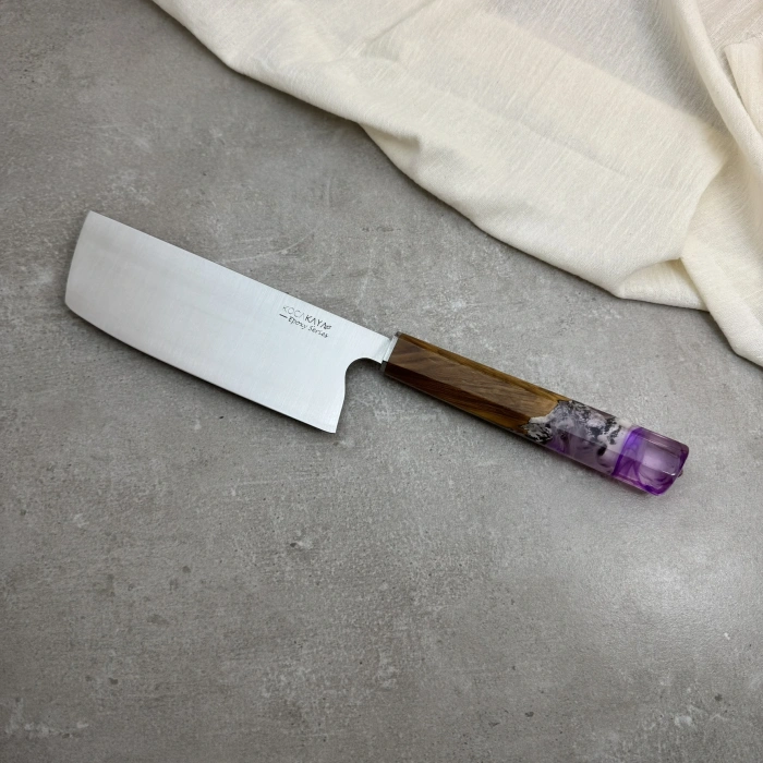 Epoxy Serisi Nakiri El Yapımı Profesyonel Şef Bıçağı – Kocakaya Bıçakları