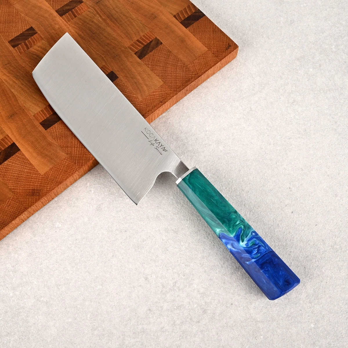 Life Serisi Nakiri Mavi Sebze Bıçağı 180mm Namlu - Kocakaya Bıçakları