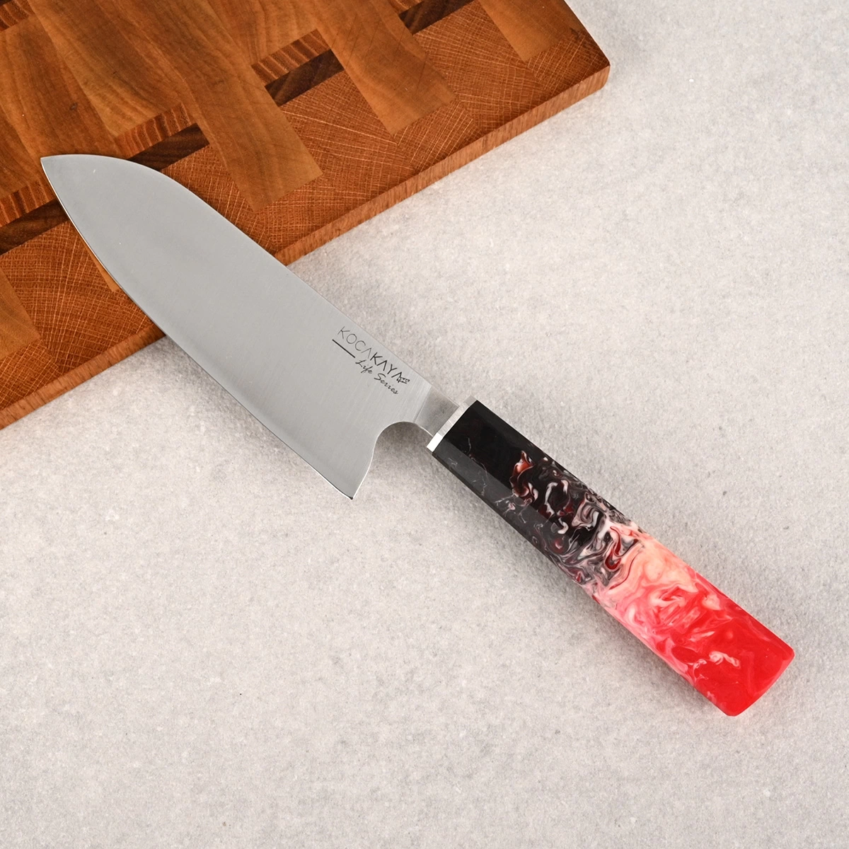 Life Serisi Santoku Kırmızı Mutfak Bıçağı 175mm Namlu - Kocakaya Bıçakları