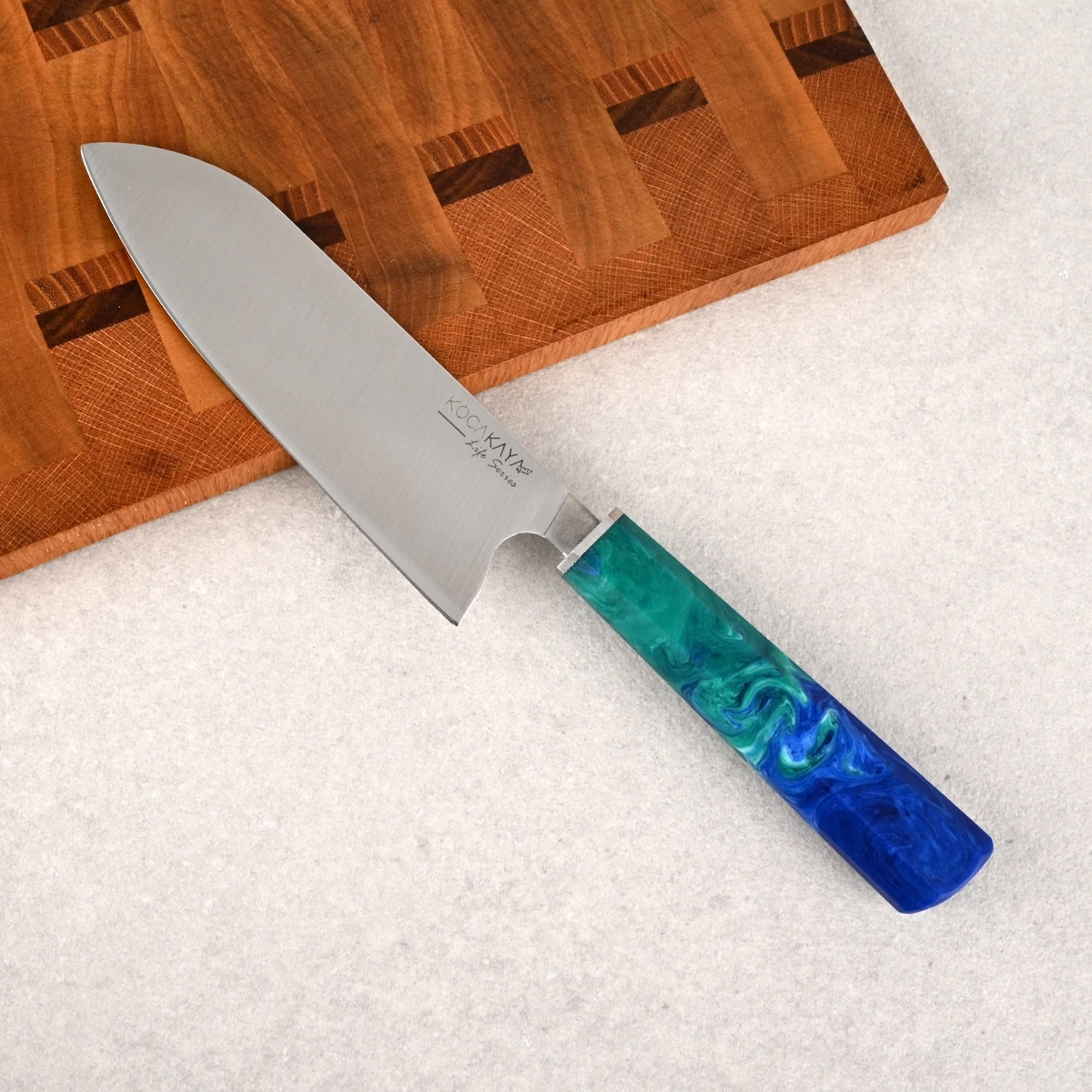 Life Serisi Santoku Mavi Şef Bıçağı 175mm Namlu - Kocakaya Bıçakları