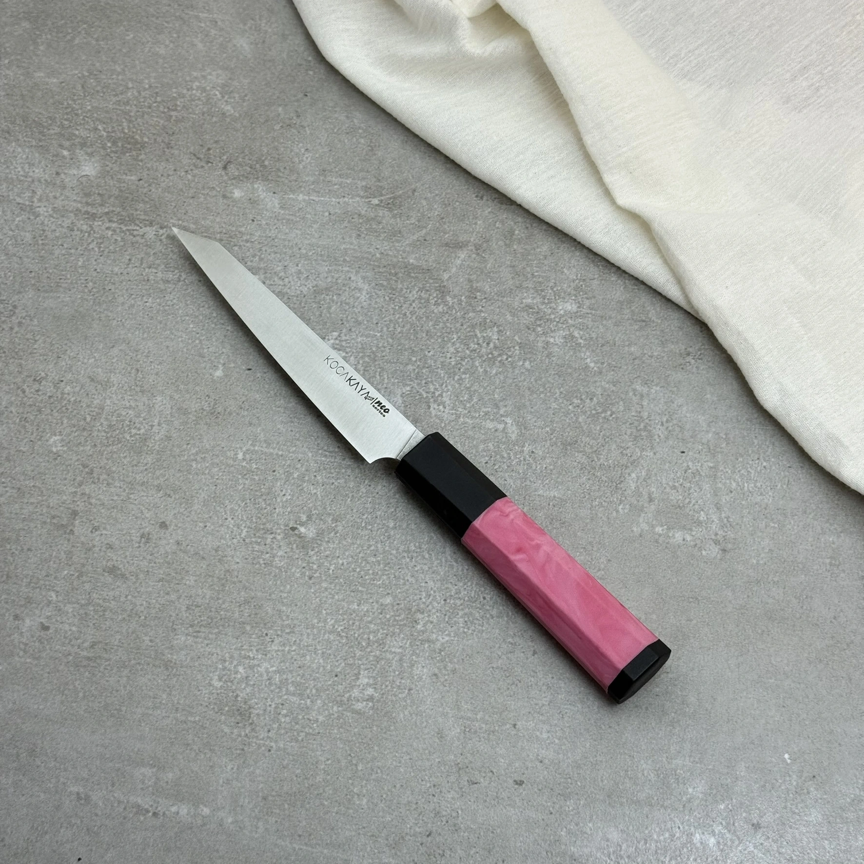 Neo Serisi Sekizgen Pembe Hankotsu Soyma Bıçağı 160mm Namlu - Kocakaya El Yapımı Şef Bıçakları