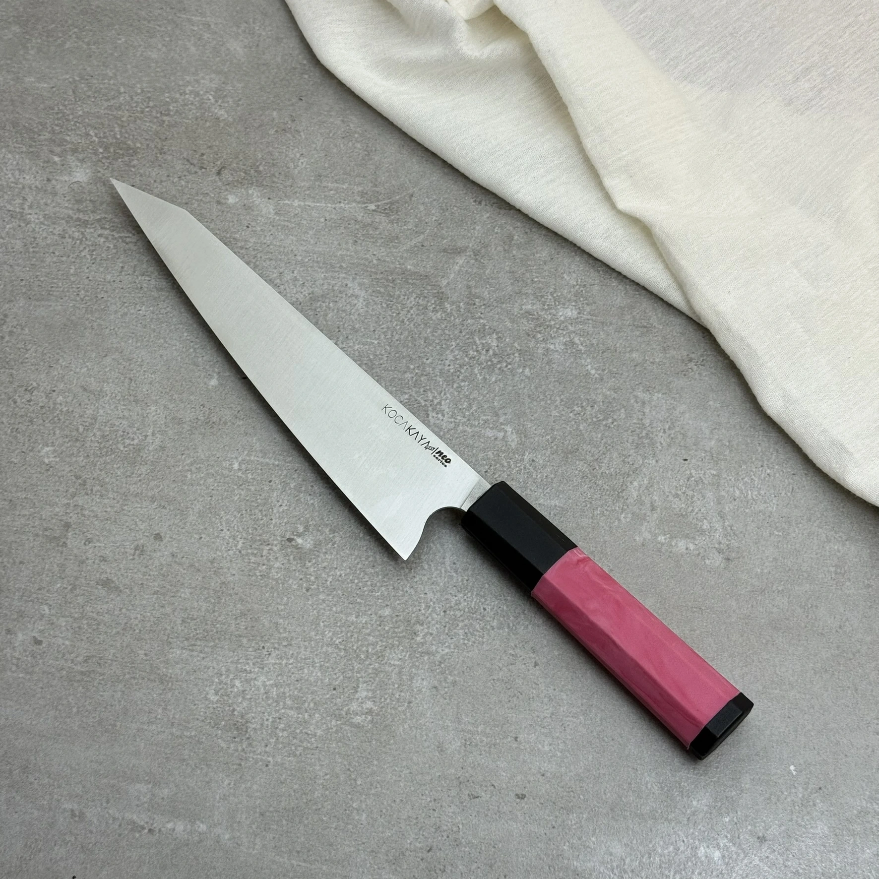 Neo Serisi Sekizgen Pembe Honesuki 225mm Namlu - Kocakaya El Yapımı Şef Bıçakları
