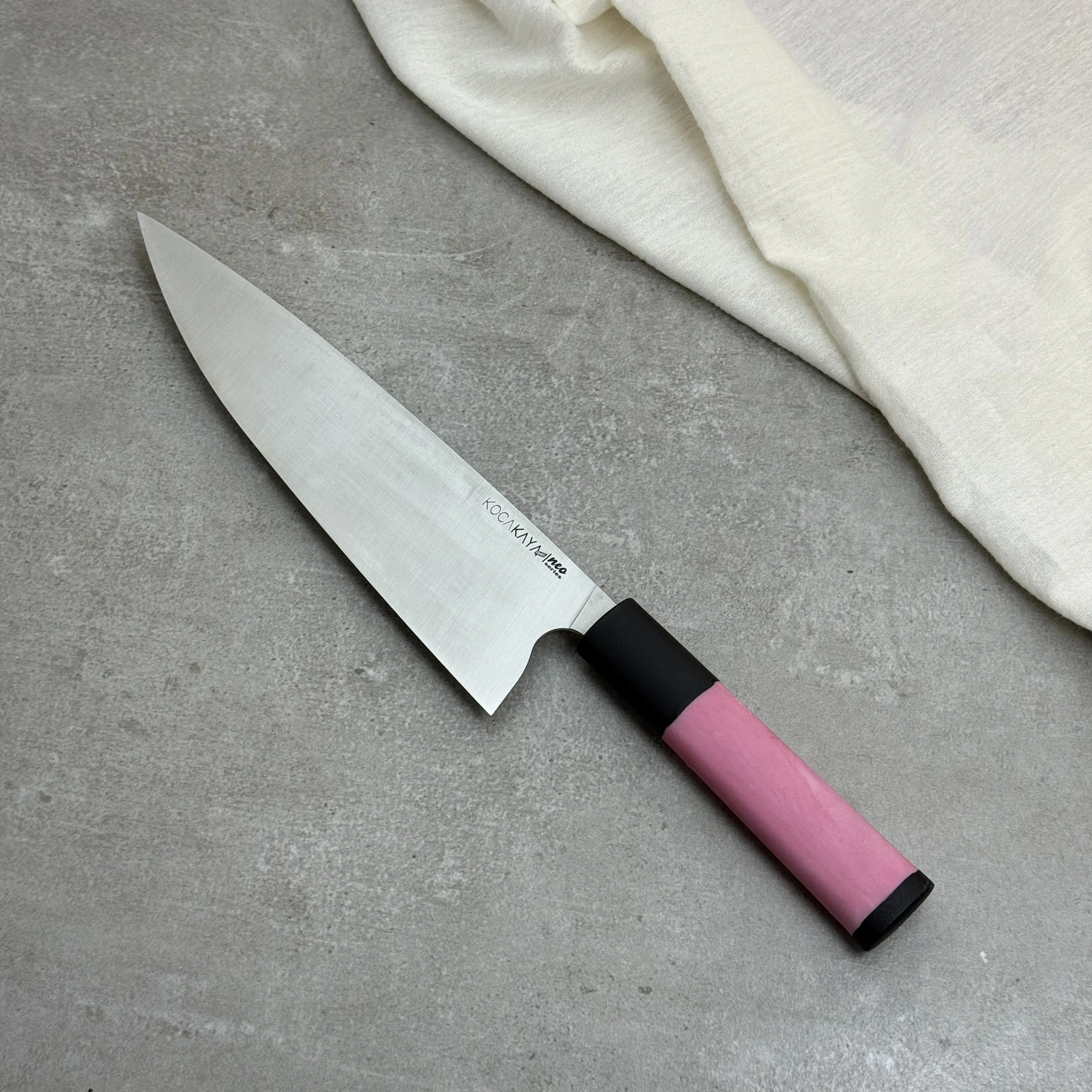 Neo Serisi Oval Pembe Şef Bıçağı 230mm Namlu - Kocakaya El Yapımı Şef Bıçakları