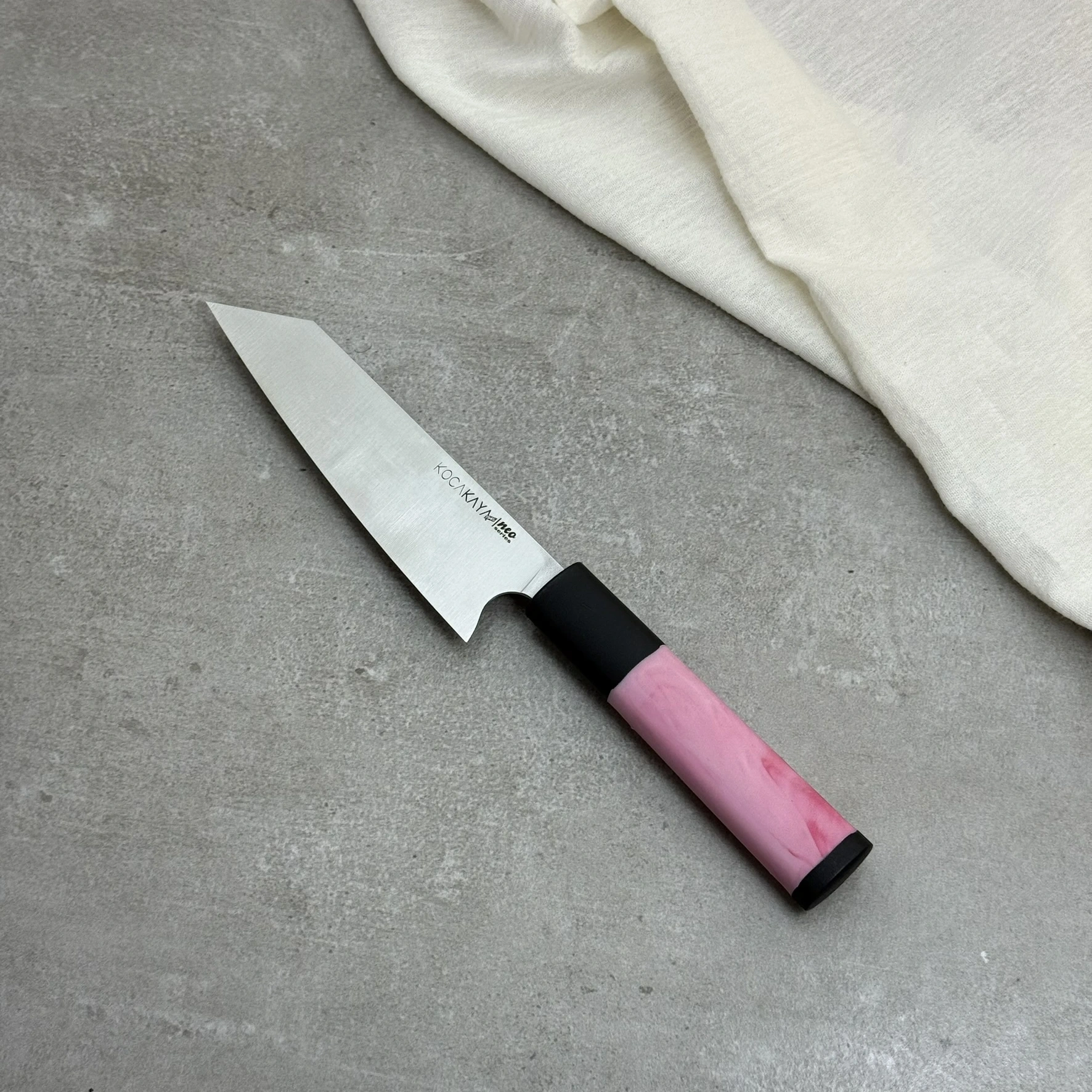 Neo Serisi Oval Pembe Small Kiritsuke Şef Bıçağı 165mm Namlu - Kocakaya El Yapımı Şef Bıçakları