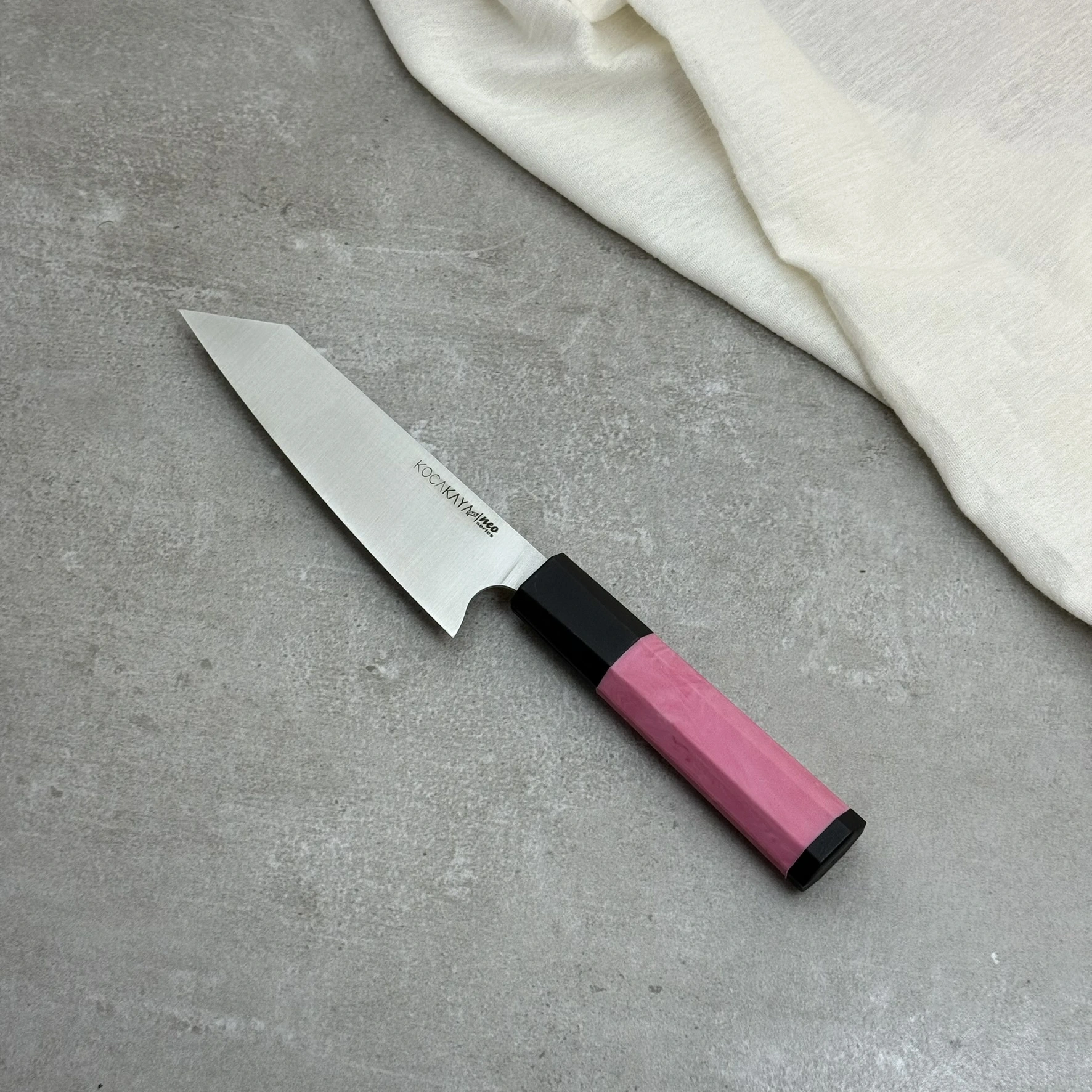 Neo Serisi Sekizgen Pembe Small Kiritsuke Şef Bıçağı 165mm Namlu - Kocakaya El Yapımı Şef Bıçakları