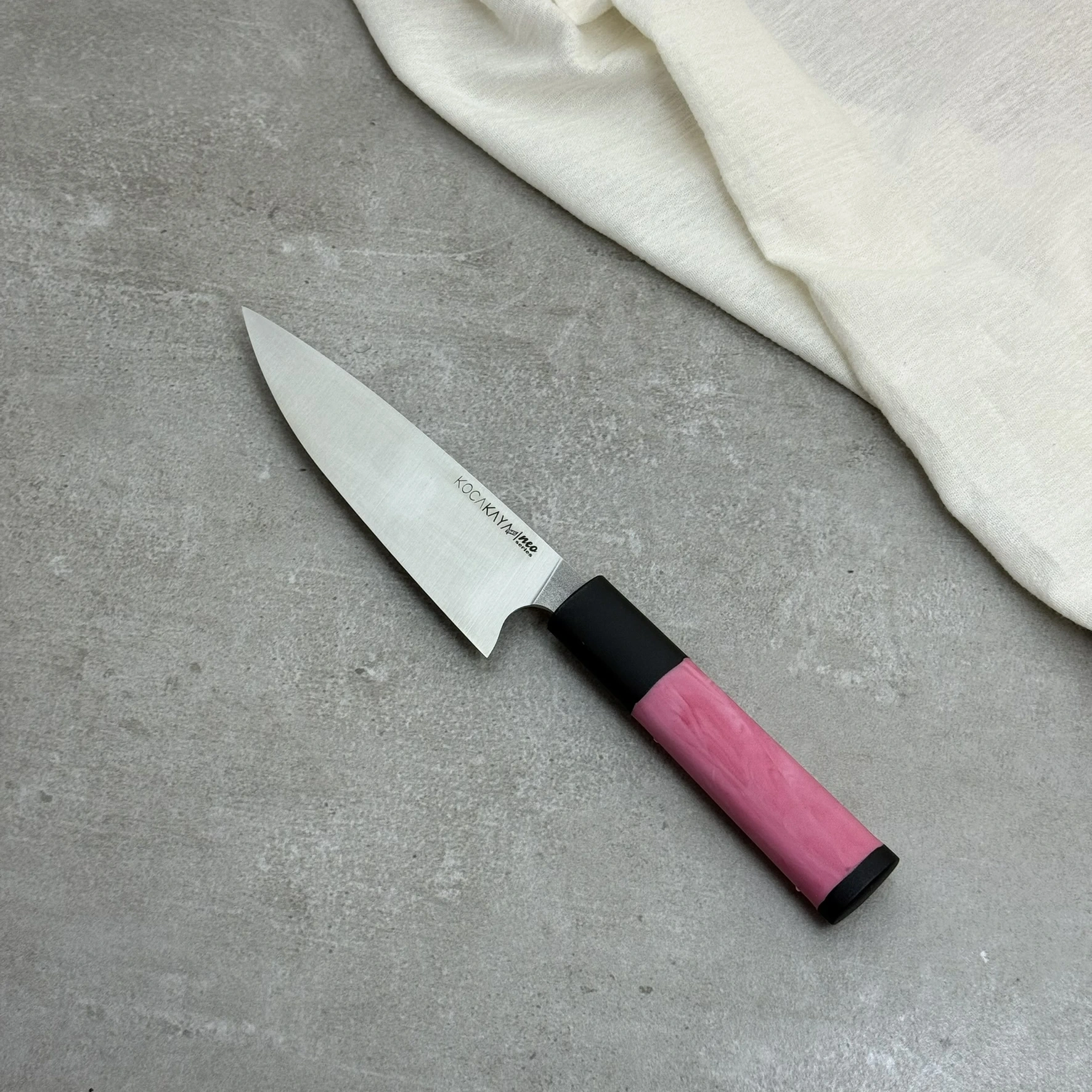 Neo Serisi Oval Pembe Small Şef Bıçağı 165mm Namlu - Kocakaya El Yapımı Şef Bıçakları