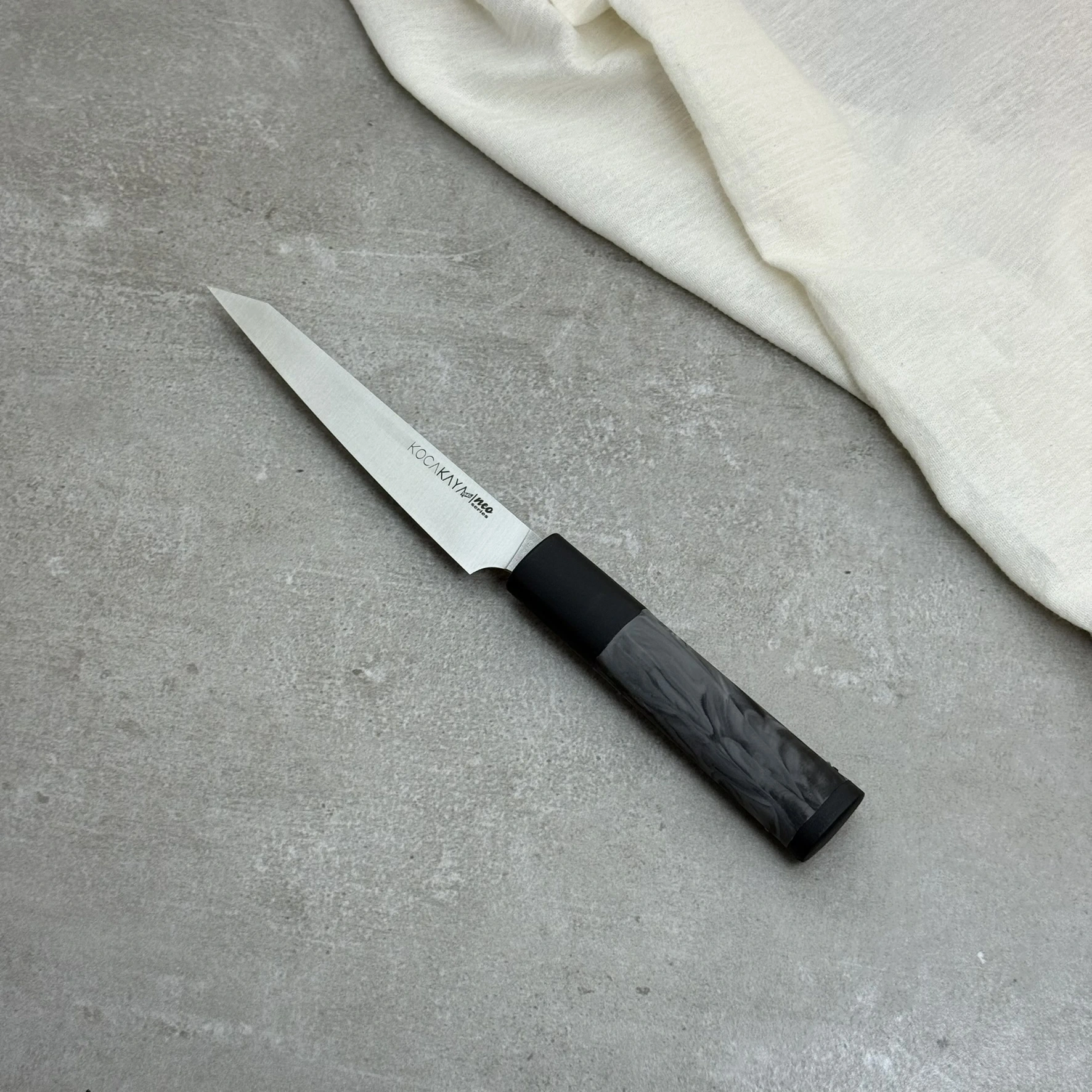 Neo Serisi Oval Siyah Hankotsu Soyma Bıçağı 160mm Namlu - Kocakaya El Yapımı Şef Bıçakları