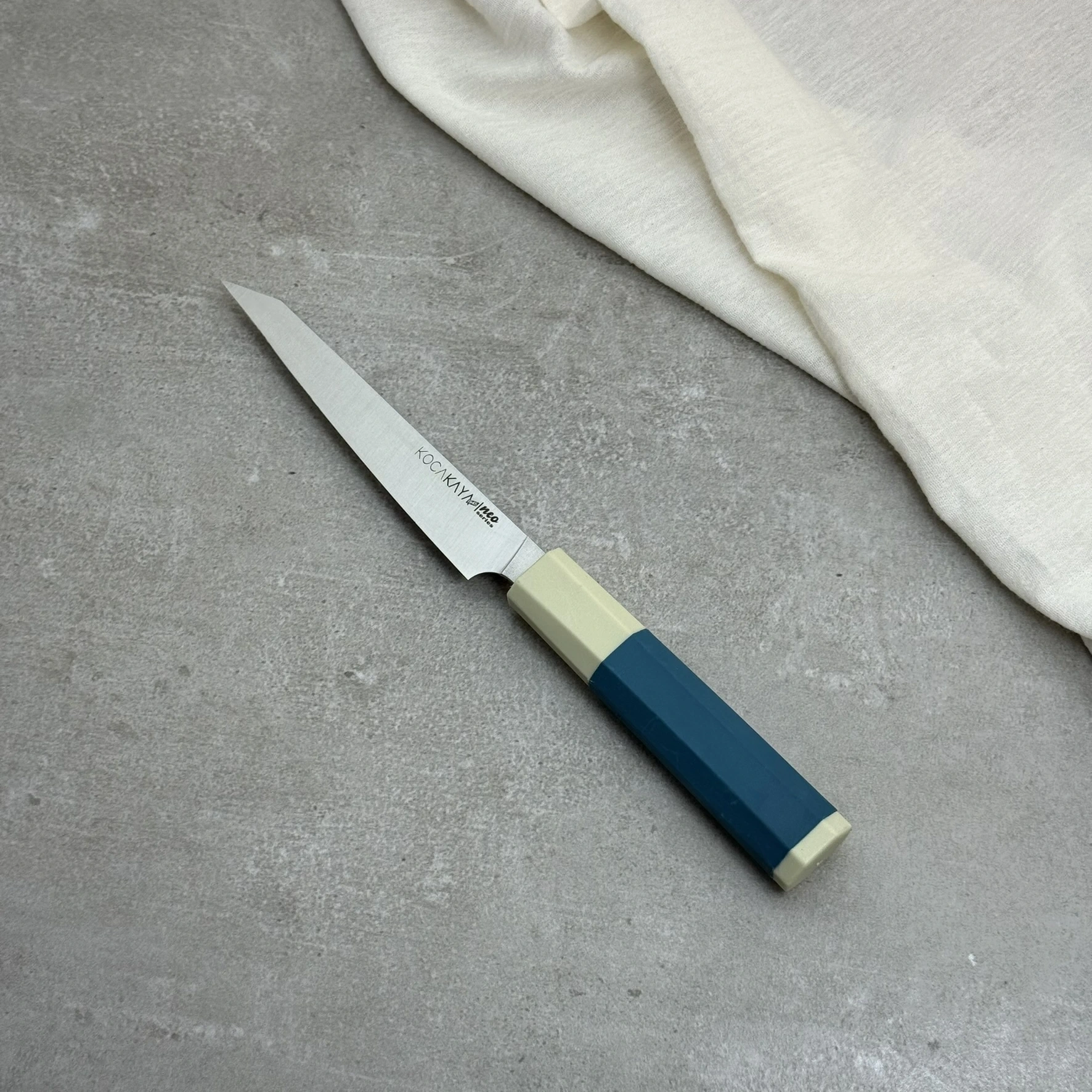 Neo Serisi Sekizgen Turkuaz Hankotsu Soyma Bıçağı 160mm Namlu - Kocakaya El Yapımı Şef Bıçakları