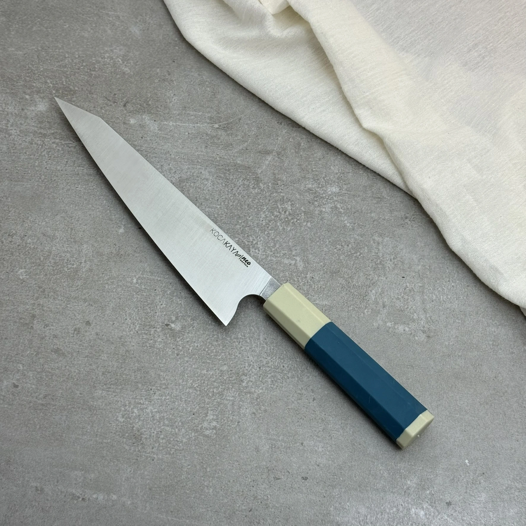 Neo Serisi Sekizgen Turkuaz Honesuki 225mm Namlu - Kocakaya El Yapımı Şef Bıçakları