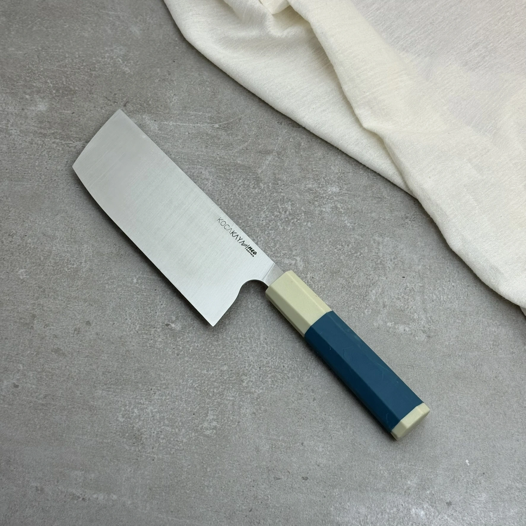 Neo Serisi Sekizgen Turkuaz Nakiri 180mm Namlu - Kocakaya El Yapımı Şef Bıçakları