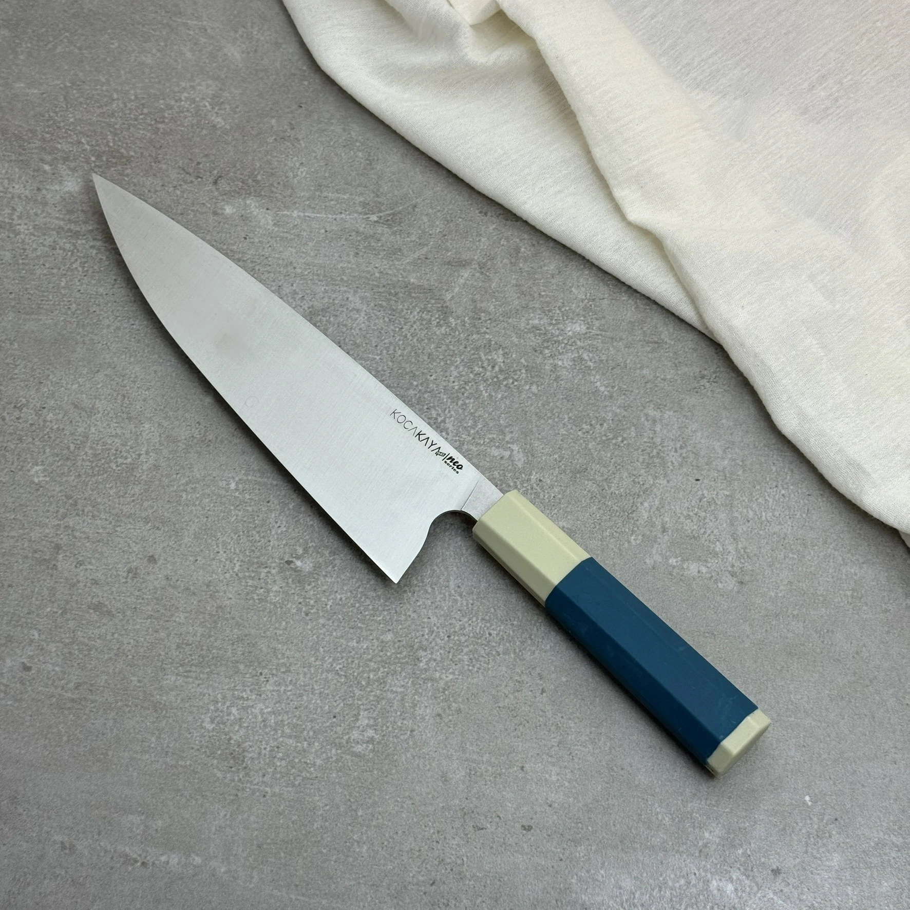 Neo Serisi Sekizgen Turkuaz Klasik Şef Bıçağı 230mm Namlu - Kocakaya El Yapımı Şef Bıçakları