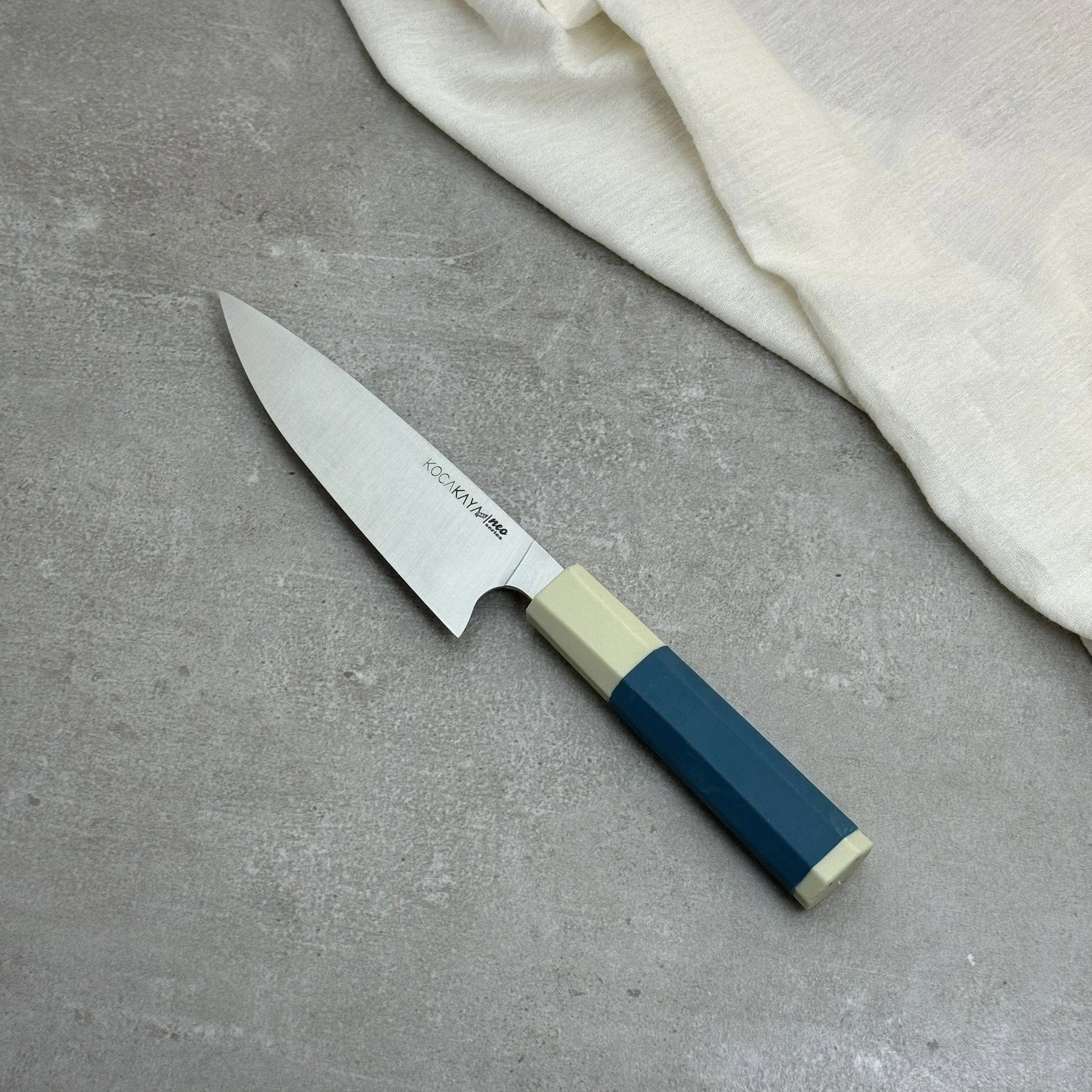 Neo Serisi Sekizgen Turkuaz Small Şef Bıçağı 165mm Namlu - Kocakaya El Yapımı Şef Bıçakları
