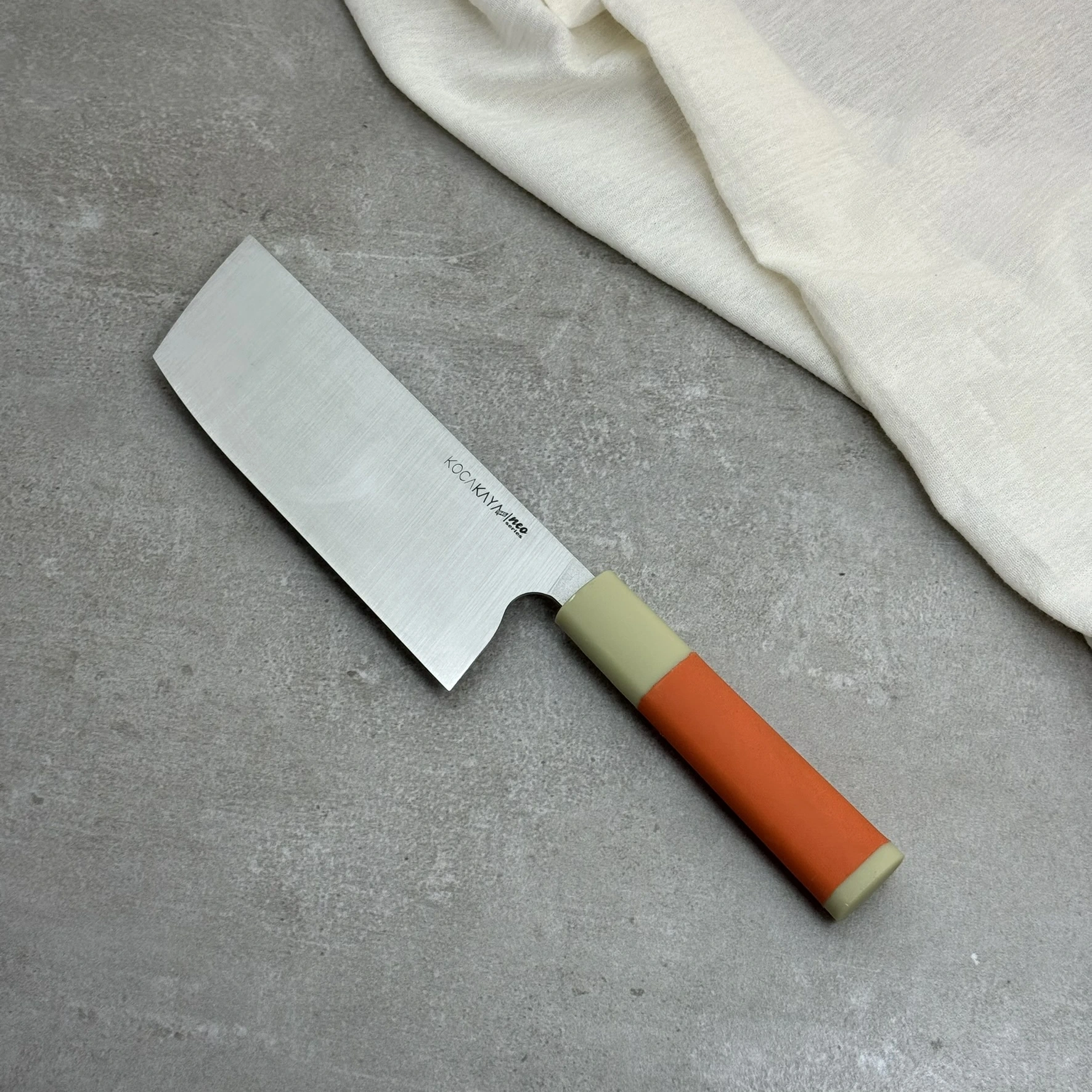 Neo Serisi Oval Turuncu Nakiri 180mm Namlu - Kocakaya El Yapımı Şef Bıçakları