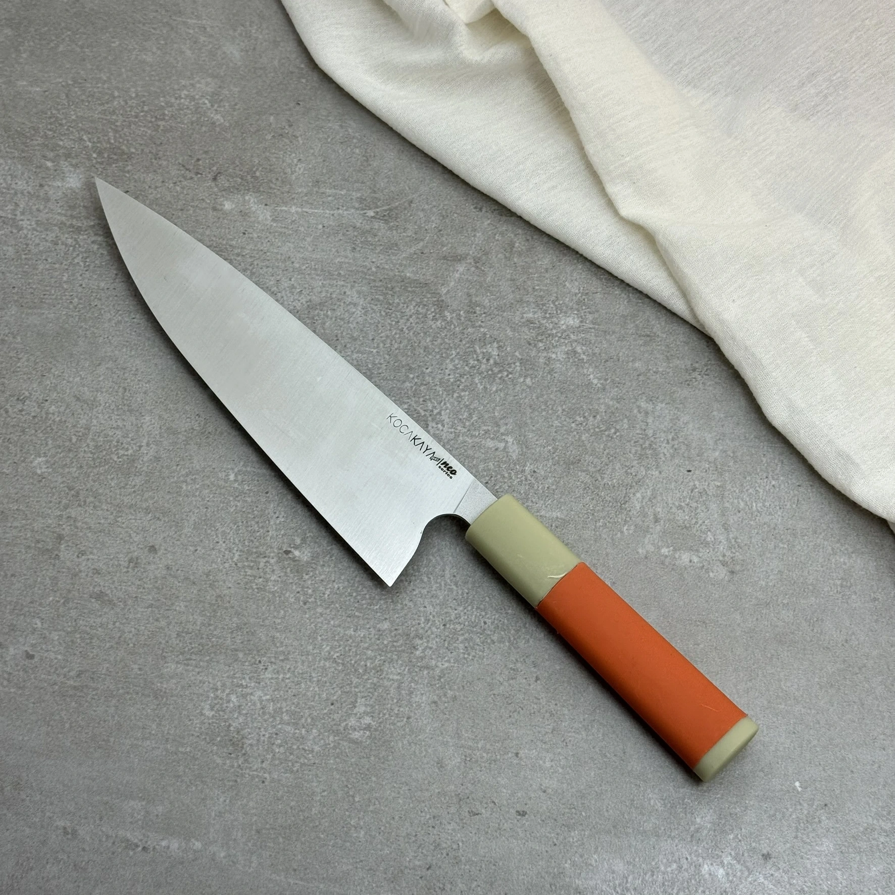 Neo Serisi Oval Turuncu Klasik Şef Bıçağı 230mm Namlu - Kocakaya El Yapımı Şef Bıçakları