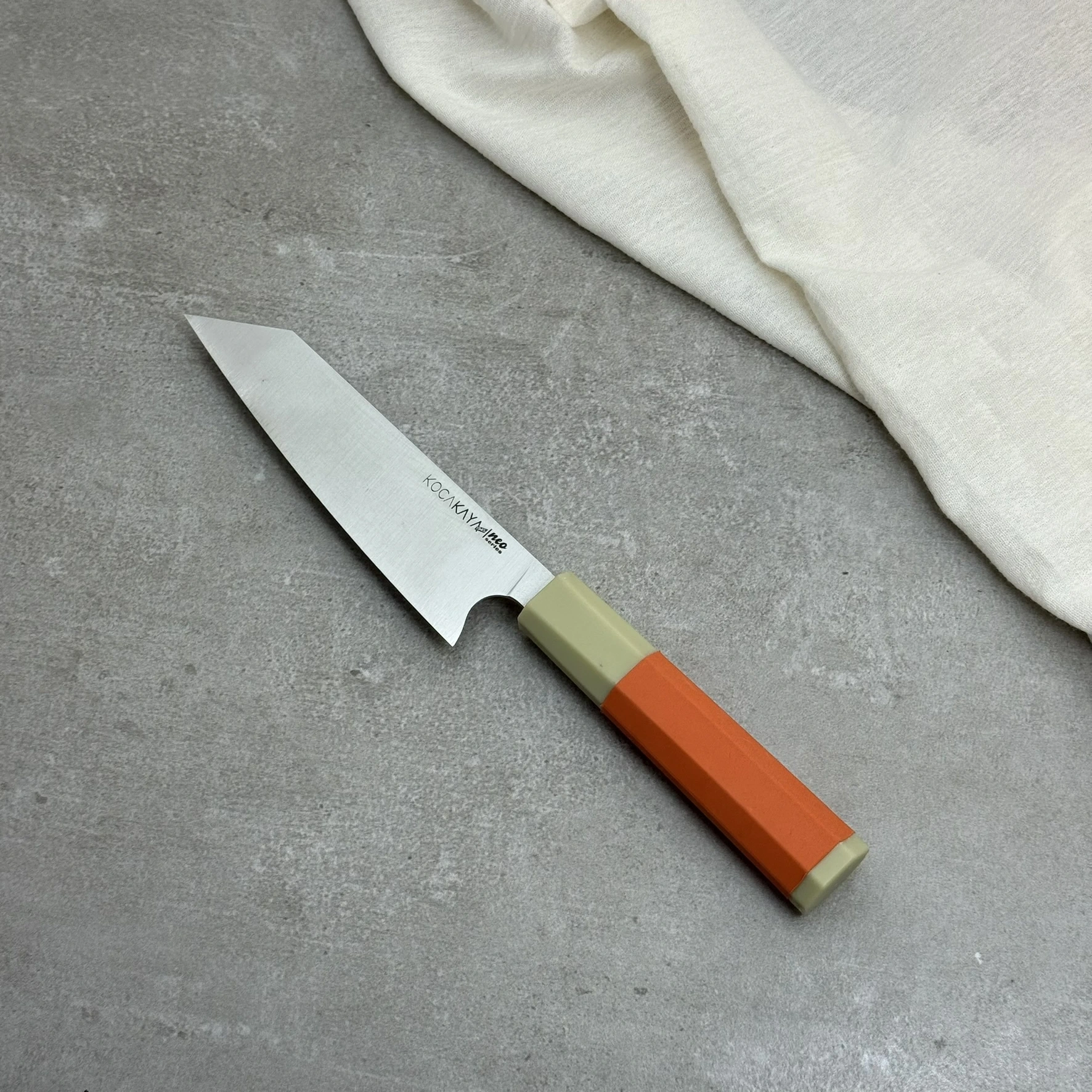 Neo Serisi Sekizgen Turuncu Small Kiritsuke Şef Bıçağı 165mm Namlu - Kocakaya El Yapımı Şef Bıçakları