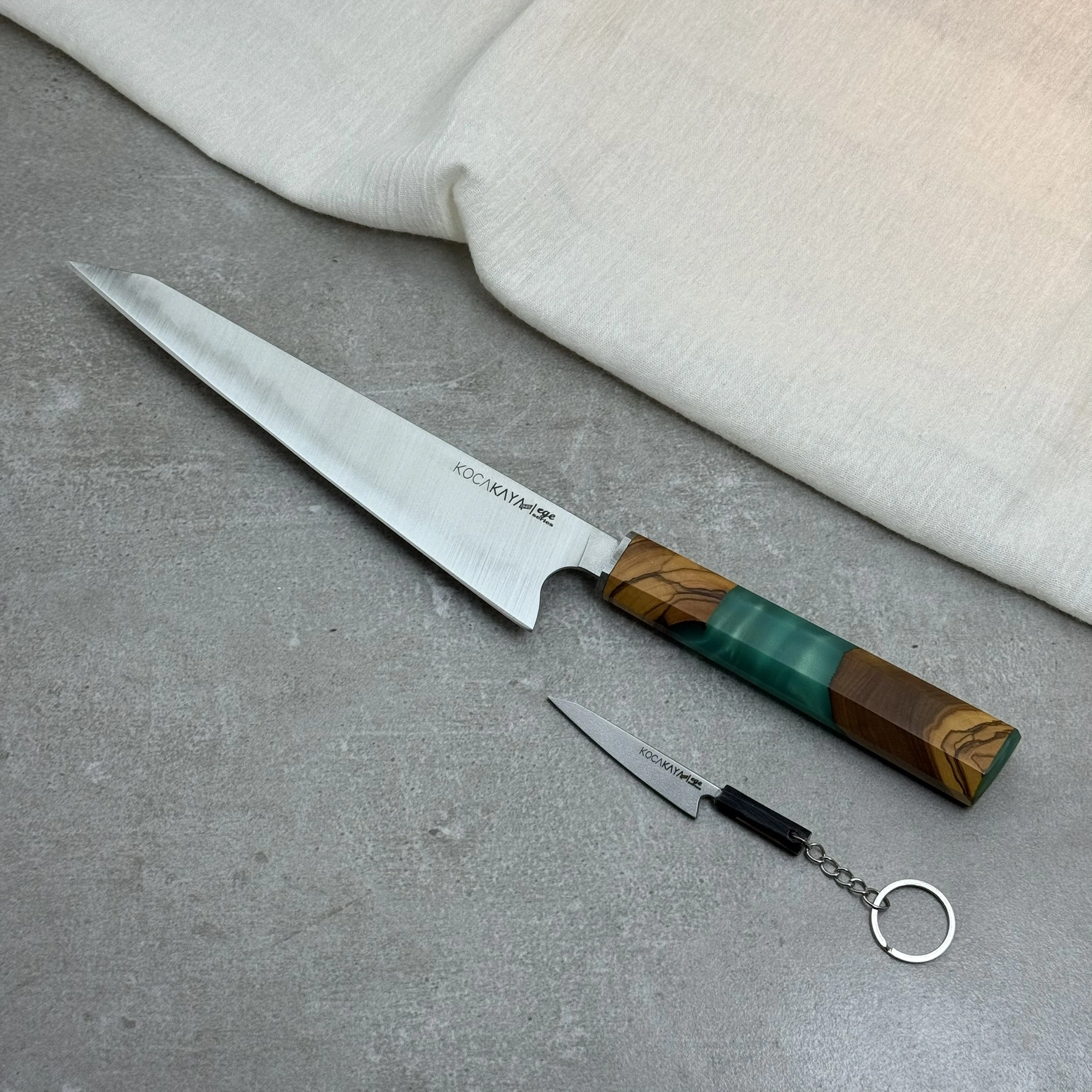 Epoxy Serisi Yeşil Honesuki 225mm Namlu - Kocakaya El Yapımı Şef Bıçakları