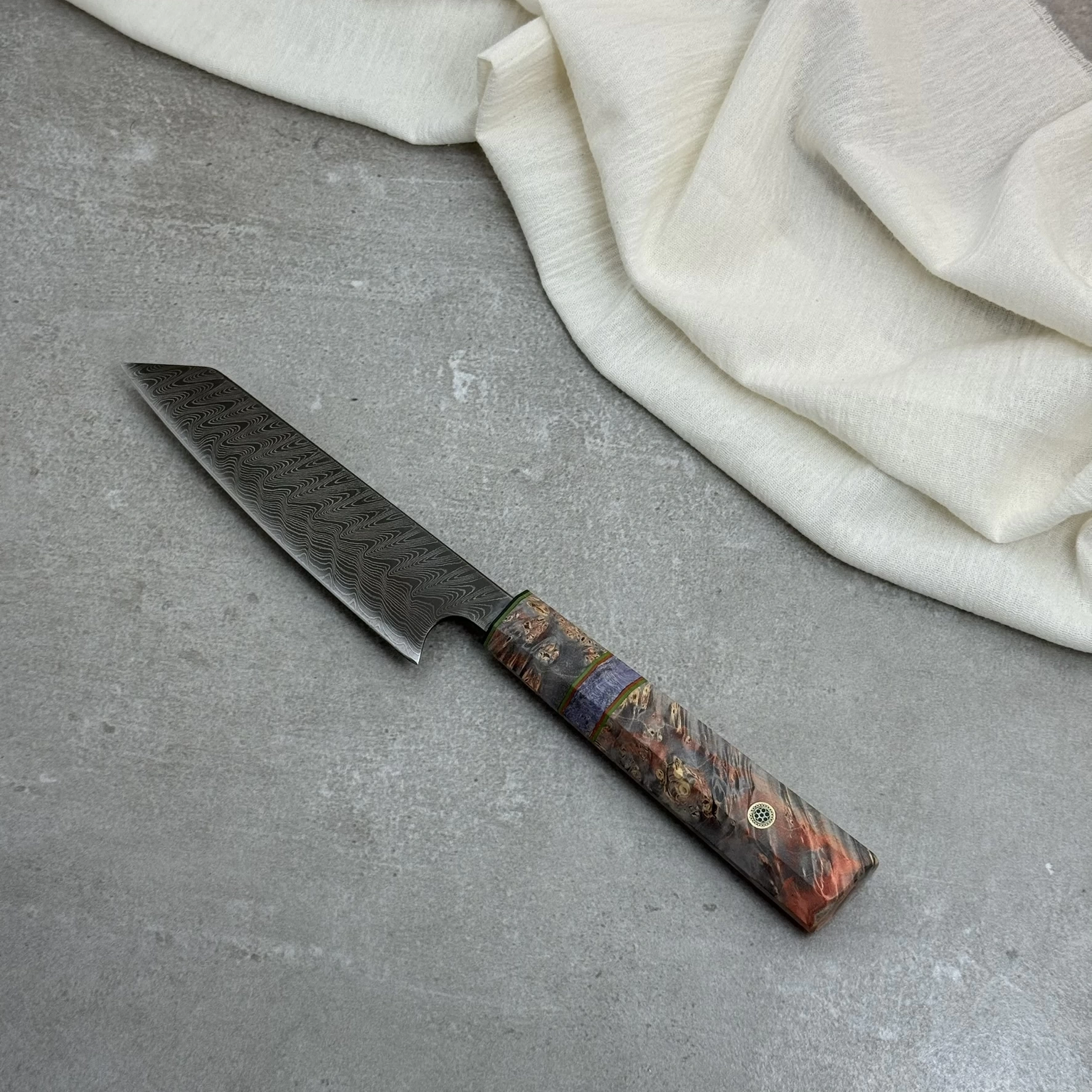 Schizopherinia Serisi Damascus Small Kiritsuke 165mm Namlu - Kocakaya Özel Tasarım