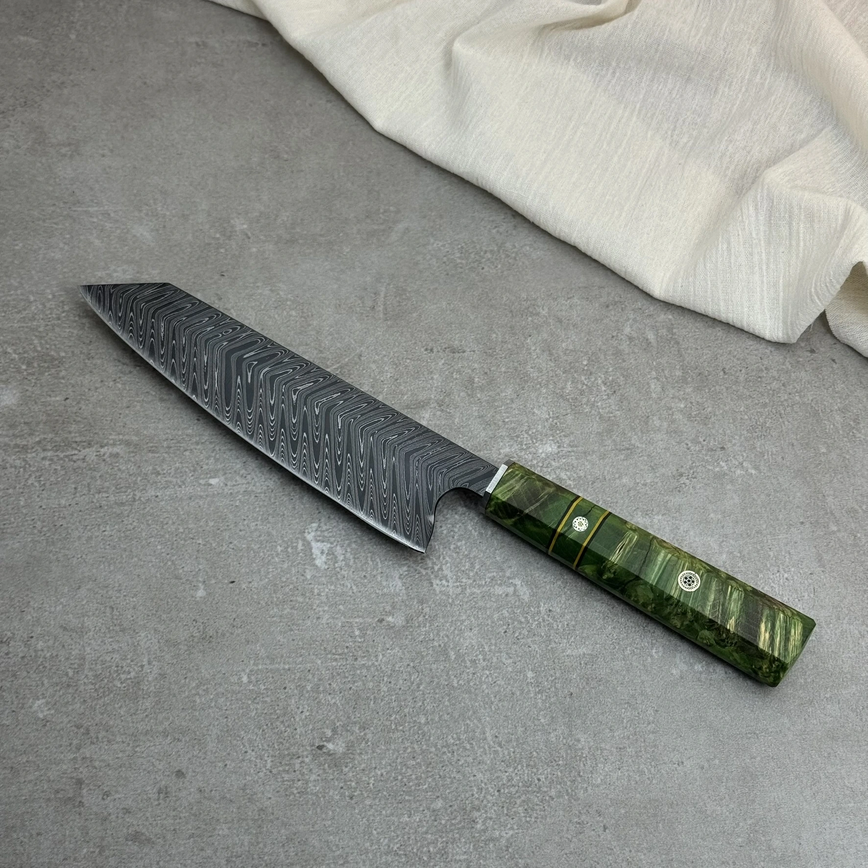 Schizophrenia Serisi Damascus Kiritsuke El Yapımı Profesyonel Şef Bıçağı - Kocakaya Dövme Bıçakları
