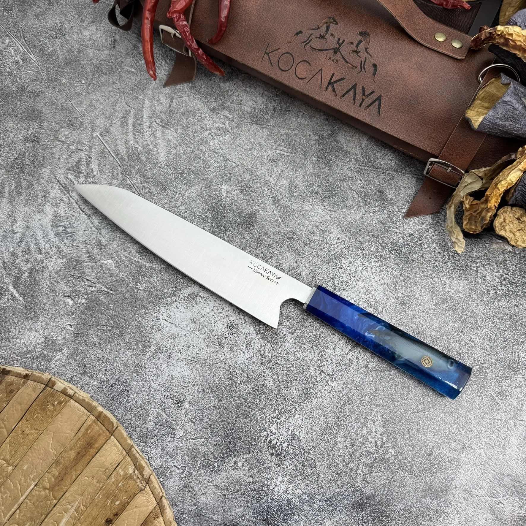 Epoxy Serisi Balıklı Epoksi Saplı Gyuto 220mm Namlu - Kocakaya El Yapımı