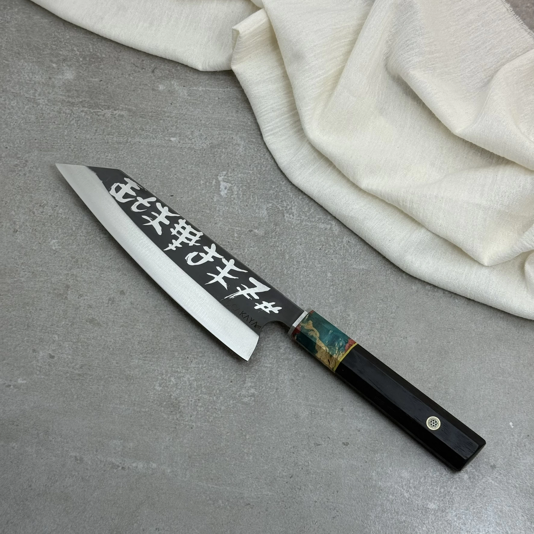 Schizopherinia Serisi Asit Gravür İşlemeli Kiritsuke 205mm Namlu - Kocakaya Özel Tasarım