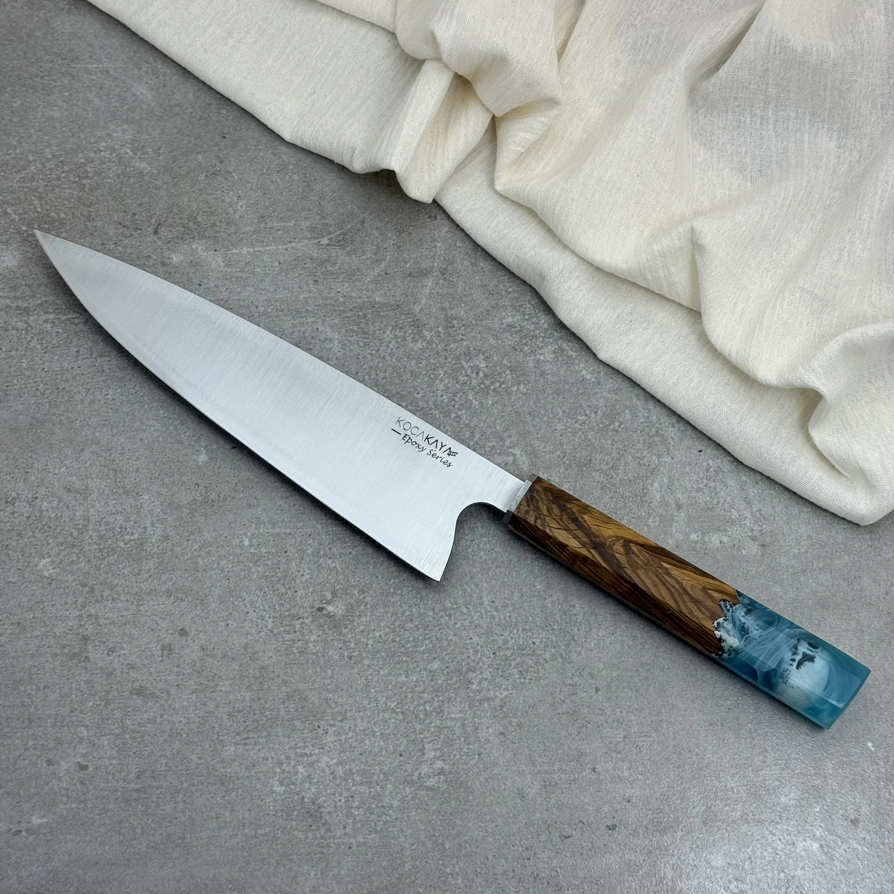 Epoxy Serisi Kuru Kafalı Klasik Şef Bıçağı 230mm Namlu - Kocakaya El Yapımı Bıçaklar