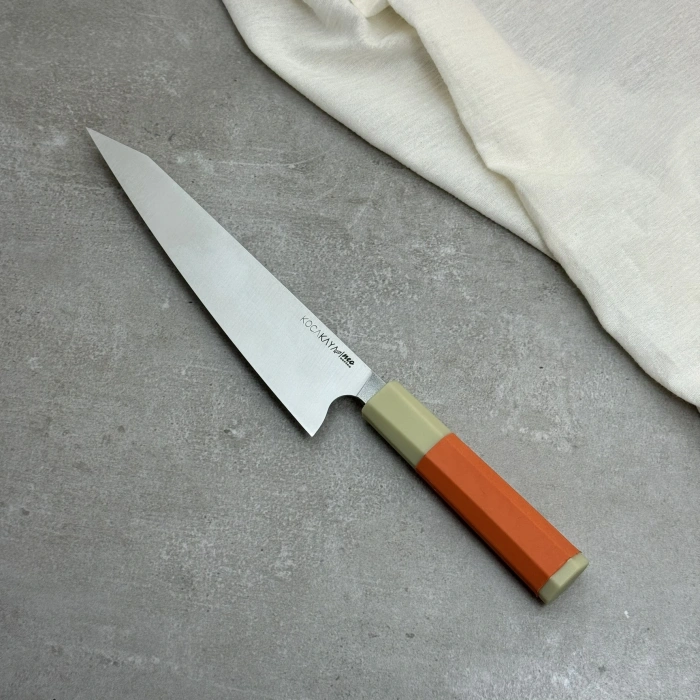 Neo Serisi Turuncu Honesuki Şef Bıçağı Sekizgen