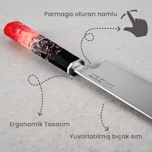 Life Serisi Chef Kırmızı Şef Bıçağı