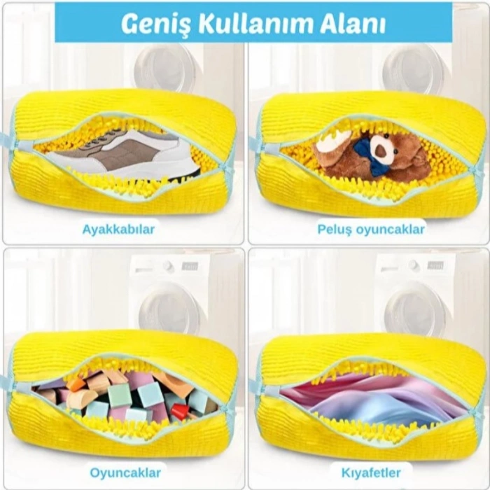 Ayakkabı Yıkama Torbası - Mikrofiber Astarlı - Fermuarlı - Geniş Kullanım Alanı