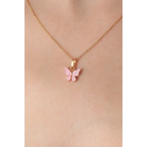 Gold Pembe Renk Figür Kadın Kolye TJ-BKO6817