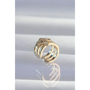 Pirinç Gold Renk Yonca Earcuff Küpe TJ-BKP9331