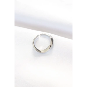 Yassı Silver Renk Ayarlanabilir Yüzük TJ-BYK3100