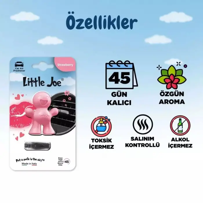 Little Joe Çilek Araç Kokusu (Strawberry) -45 Gün -Oto Kokusu Kalıcı Klima Parfüm