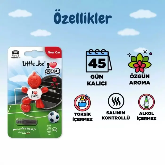 Little Joe Futbol Yeni Araç Kokusu (New Car) -45 Gün -Oto Kokusu Kalıcı Klima Parfüm
