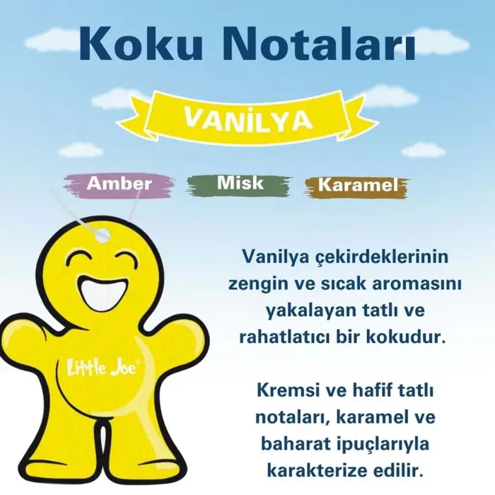 Little Joe Vanilya Araç Asma Koku (Vanilla) -30 Gün -İpli Oto Kokusu -Ayna Parfümü