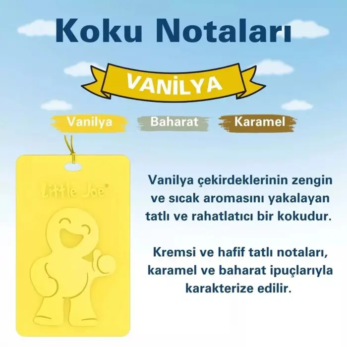 Little Joe Vanilya Kokulu Dolap Asma Kart (Vanilla) -45 Gün -İpli Ev Oto Kokusu -Ayna Parfümü