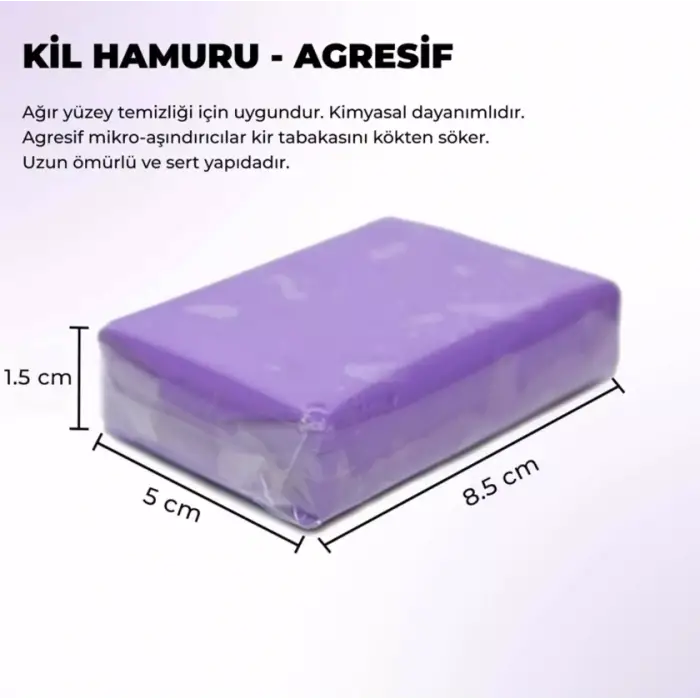 MG PS Agresif Yüzey Temizleyici Kil Hamuru 100 gr (Mor) - Clay Bar Temizleme Kili