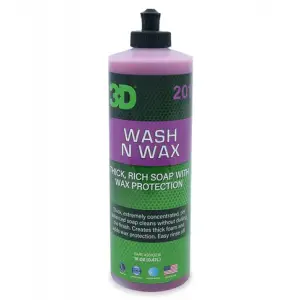 3D Wash N Wax Cilalı Oto Yıkama Şampuanı 1/128 Konsantre 500ML