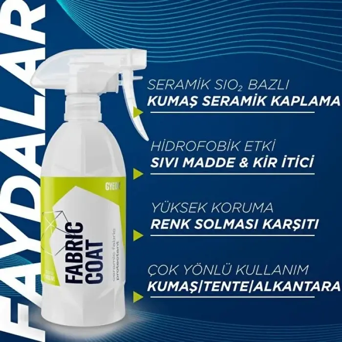GYEON Gyeon Q² Fabriccoat Araç Kumaş Koltuk Tente Koruyucu - 400 Ml - Seramik Bazlı Nano Su İtici