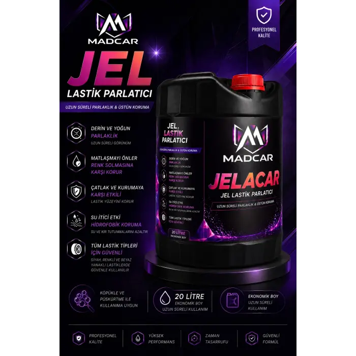 MadCar Jelacar Jel Lastik Parlatıcı 20Lt