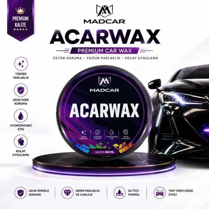 MADCAR ACARWAX – Premium Katı Cila Wax (200 ML)