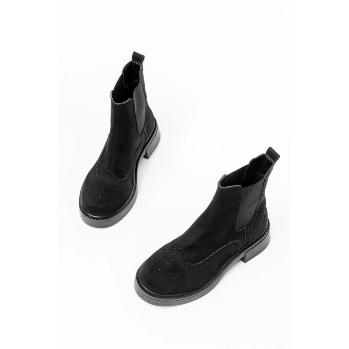 02-2002 Siyah Süet Lastikli Günlük Kadın Bot