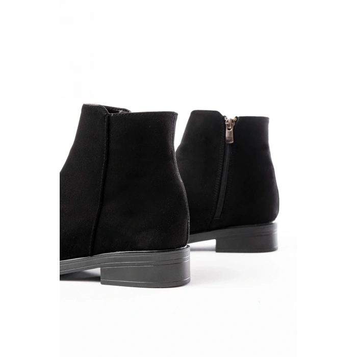 165-204 Siyah Süet Fermuarlı Günlük Kadın Bot