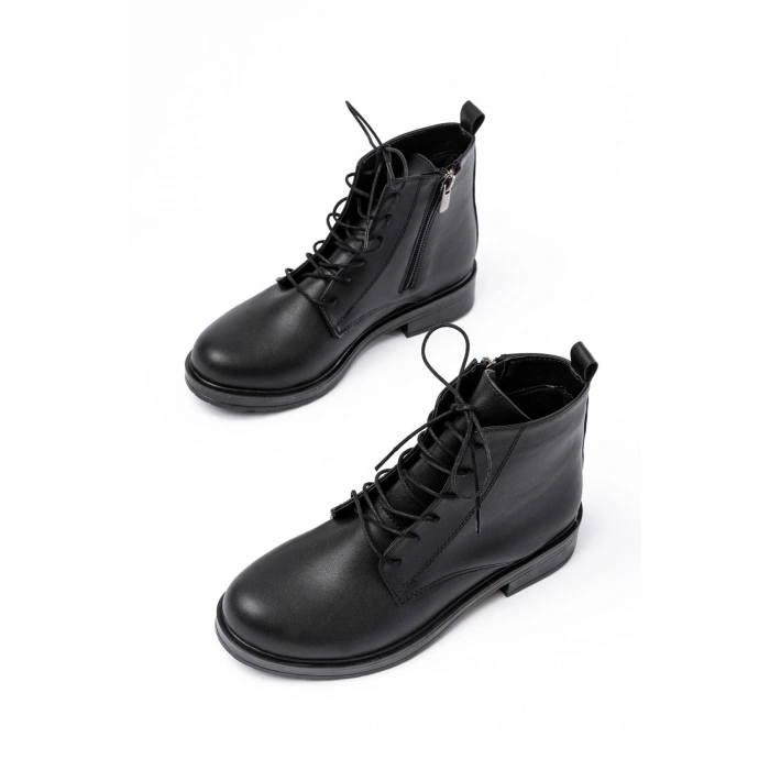 165-225 Siyah Bağcıklı Fermuarlı Günlük Kadın Bot