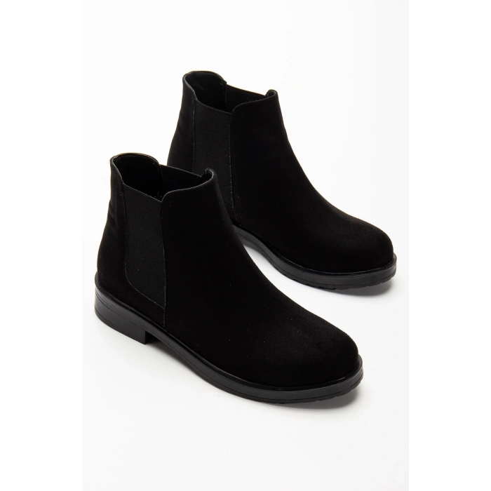 165-230 Siyah Süet Lastikli Günlük Kadın Bot