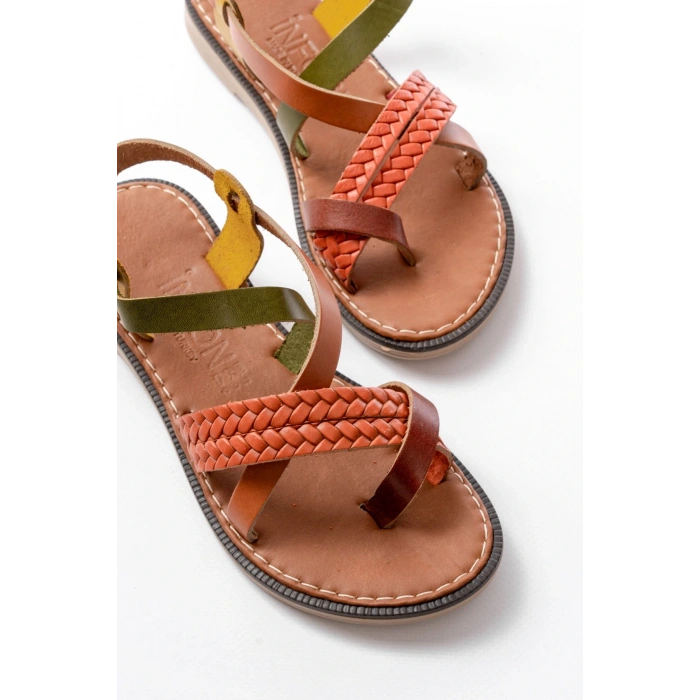 205-09 Multi Ortopedik Hakiki Deri Kadın Sandalet