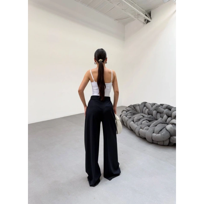 230 Gr Poly Viscose Full Lycra Pi̇leli̇ Palazzo Pantolon