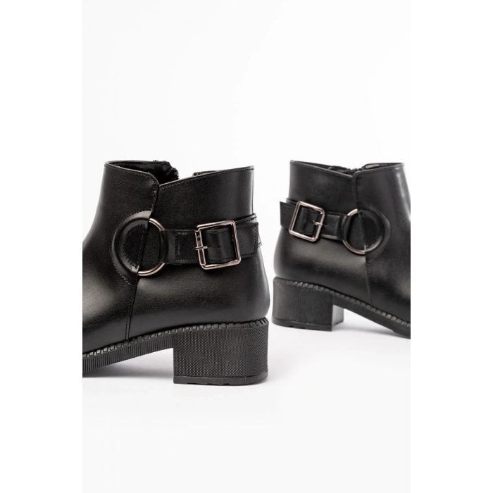 270-3030 Siyah Toka Aksesuarlı Fermuarlı Günlük Kadın Bot