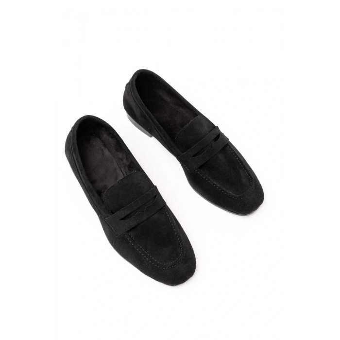 302 Siyah Süet Günlük Kadın Babet